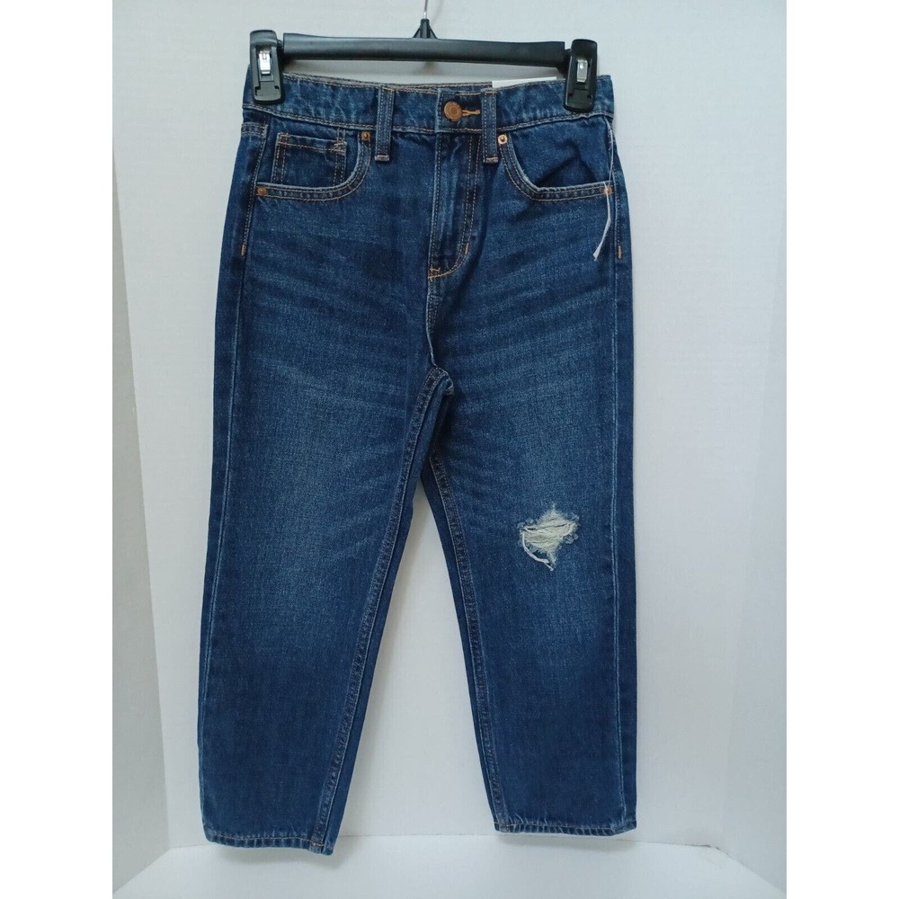 NWT High-Rise Slouchy Straight Adjustable‎ Waist Denim Jeans Girls 8